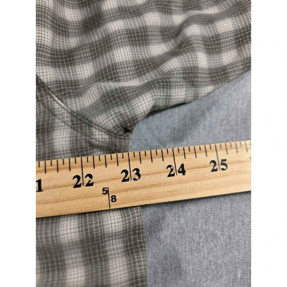 The North Face Shirt Mens LARGE Long Sleeve Button Up Gray Plaid Outdoors Hiking
